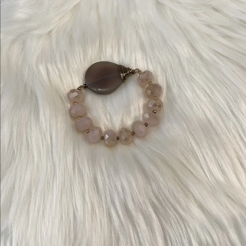 Chunky rose quartz bracelet